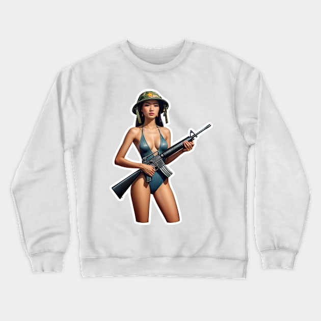 Pinup Girl Crewneck Sweatshirt by Rawlifegraphic